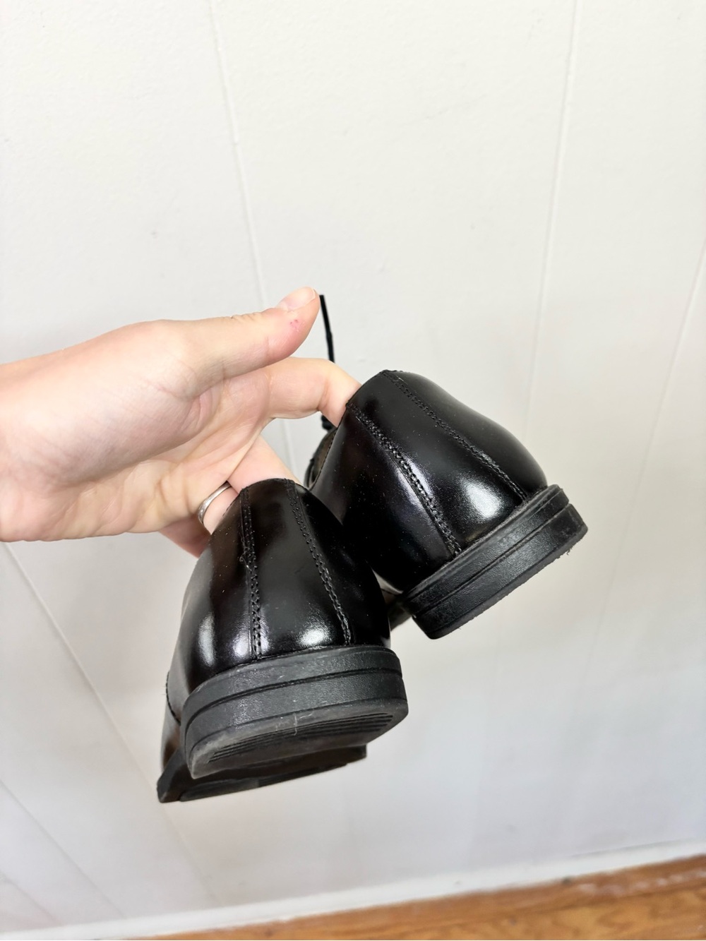 Florsheim big kids Reveal Cap Toe Ox, Jr. dress shoes black leather size 5 wide - Picture 7 of 8